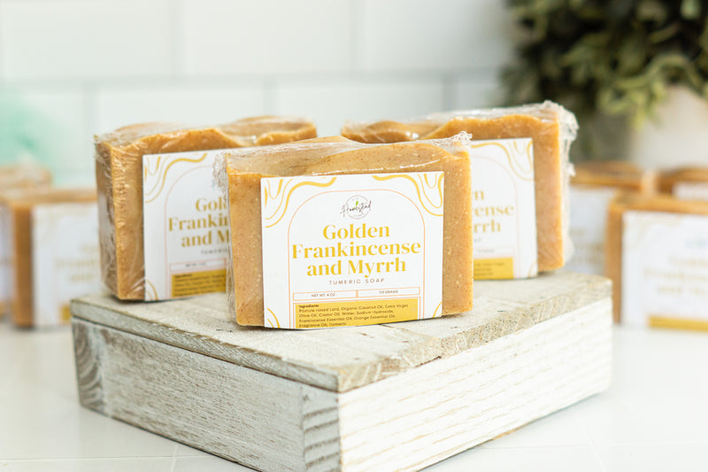 Golden Frankincense and Myrrh Turmeric Bar Soap
