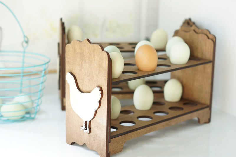 Fresh Egg Holder - Dark Walnut