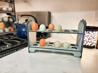 Fresh Egg Holder - Vintage Aqua