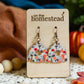 Floral Sweater Earrings - Gray