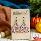 Floral Sweater Earrings - Gray