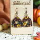 Floral Sweater Earrings - Black
