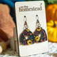 Floral Sweater Earrings - Black