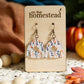 Floral Sweater Earrings - White