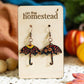 Floral Umbrella Earrings - Black