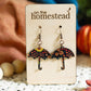 Floral Umbrella Earrings - Black