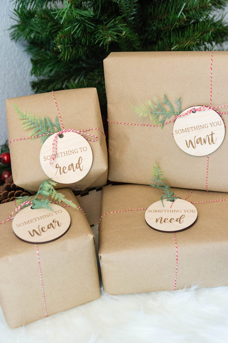 Want - Wear - Need - Read Gift Tags