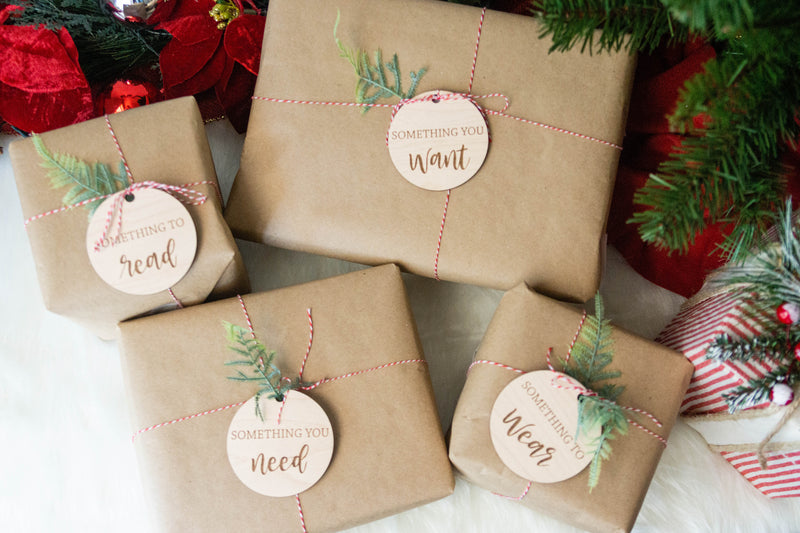 Want - Wear - Need - Read Gift Tags