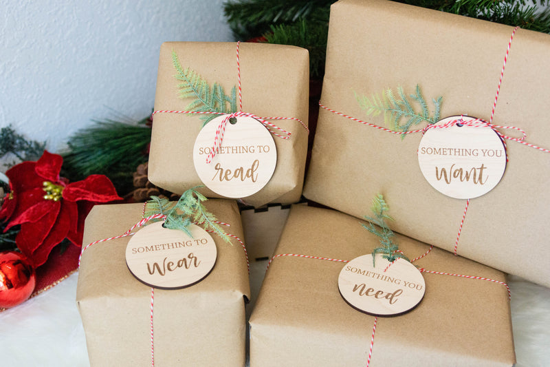 Want - Wear - Need - Read Gift Tags