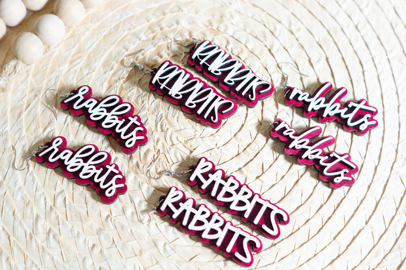 Atlanta Rabbits School Earrings
