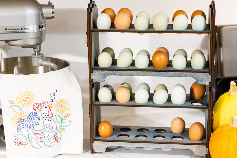 Fresh Egg Holder - Vintage Aqua