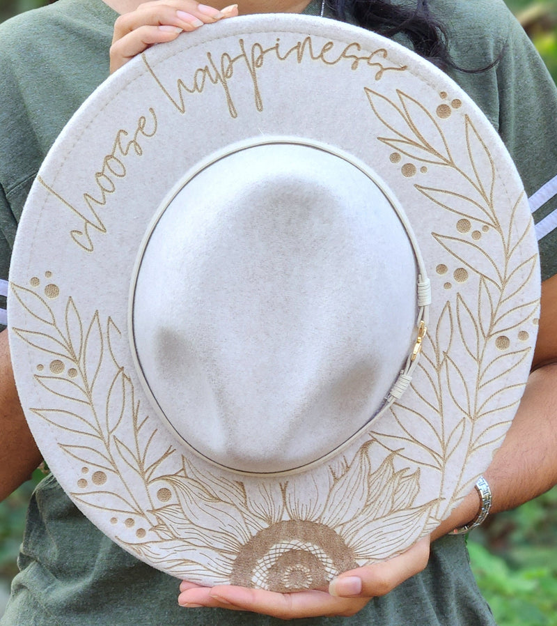 Engraved Sunflower Hat