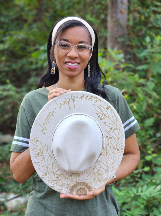 Engraved Sunflower Hat